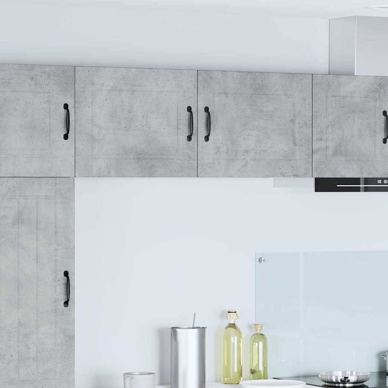 Casa si Gradina - Mobilier - Comode si corpuri - Corpuri bucatarie - Dulap suspendat de bucatarie cu raft cu usa 2 pcs Gri din beton - Infinity.ro