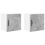 Casa si Gradina - Mobilier - Comode si corpuri - Corpuri bucatarie - Dulap suspendat de bucatarie cu raft cu usa 2 pcs Gri din beton - Infinity.ro
