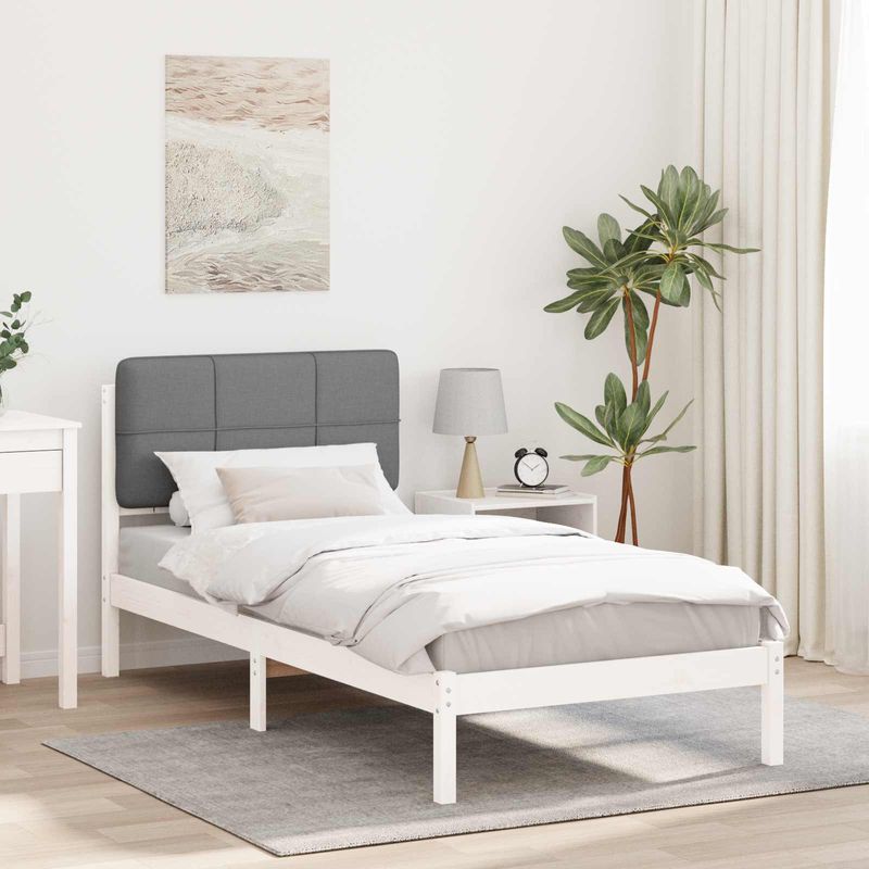 Casa si Gradina - Mobilier - Paturi si accesorii - Paturi - Cadru de pat cu tablie tapitata Gri deschis 100 x 200 cm - Infinity.ro