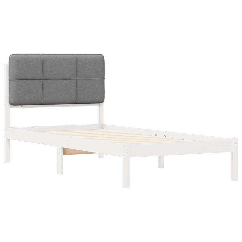 Casa si Gradina - Mobilier - Paturi si accesorii - Paturi - Cadru de pat cu tablie tapitata Gri deschis 100 x 200 cm - Infinity.ro