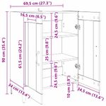 Casa si Gradina - Mobilier - Comode si corpuri - Comode - Bufet Stejar Artizanal 69,5 x 34 x 90 cm Lemn compozit - Infinity.ro