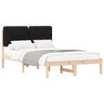 Casa si Gradina - Mobilier - Paturi si accesorii - Paturi - Cadru de pat cu tablie tapitata cu headboard Negru 120 x 190 cm - Infinity.ro