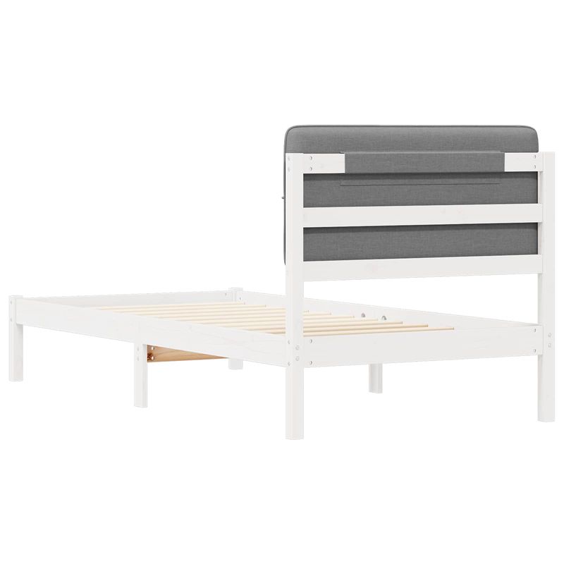 Casa si Gradina - Mobilier - Paturi si accesorii - Paturi - Cadru de pat cu tablie tapitata Gri deschis 100 x 200 cm - Infinity.ro