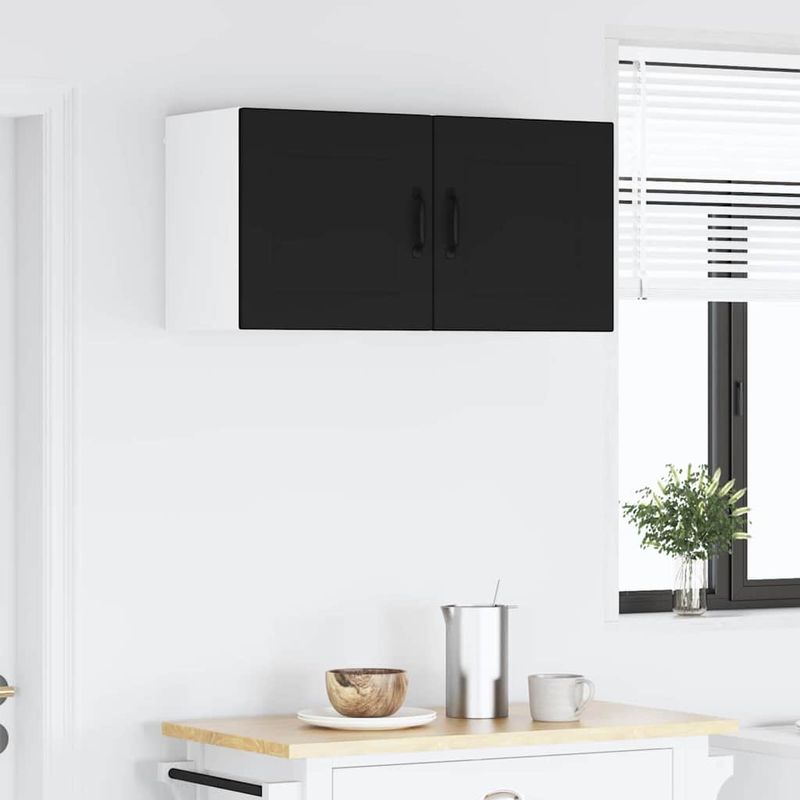 Casa si Gradina - Mobilier - Comode si corpuri - Corpuri bucatarie - Dulap suspendat de bucatarie cu usa 2 pcs Negru 40 x 31 x 40 cm - Infinity.ro