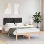 Casa si Gradina - Mobilier - Paturi si accesorii - Paturi - Cadru de pat cu tablie tapitata cu headboard Negru 120 x 190 cm - Infinity.ro