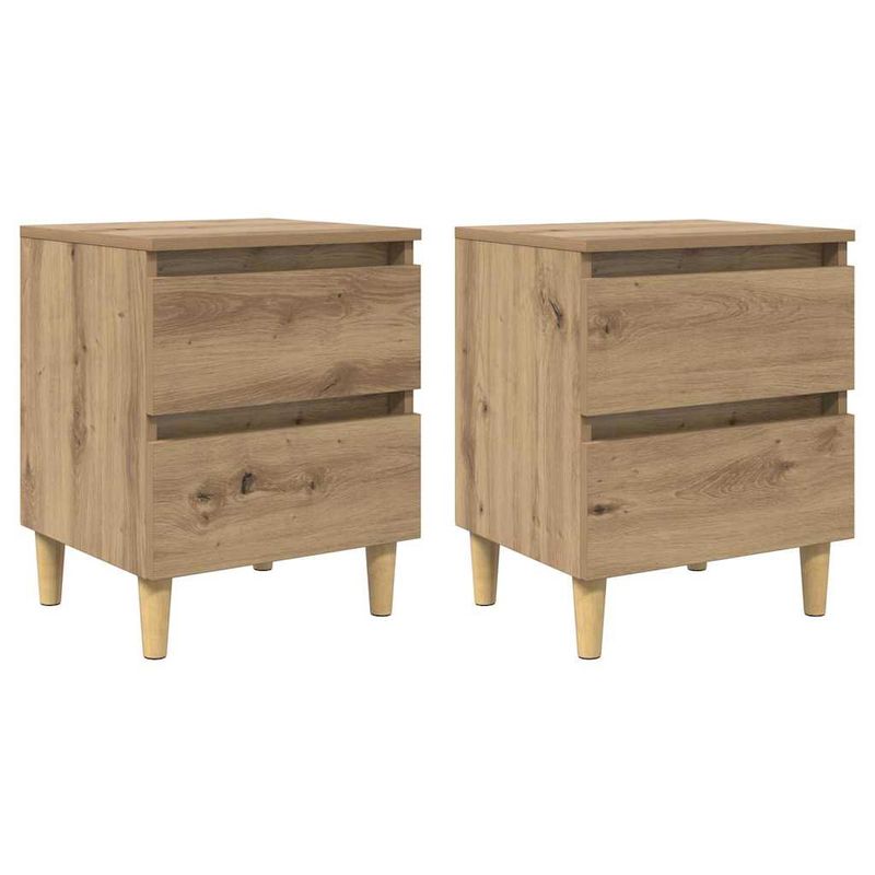 Casa si Gradina - Mobilier - Comode si corpuri - Noptiere - Dulapuri de pat 2 pcs Stejar Artizanal 40 x 35 x 50 cm - Infinity.ro