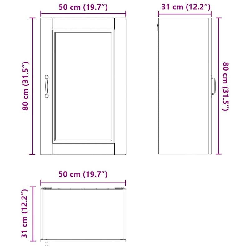 Casa si Gradina - Mobilier - Comode si corpuri - Corpuri bucatarie - Dulap suspendat de bucatarie Gri din beton 50 x 31 x 80 cm - Infinity.ro