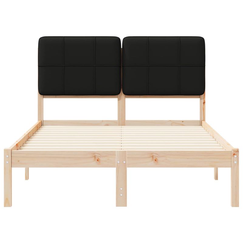 Casa si Gradina - Mobilier - Paturi si accesorii - Paturi - Cadru de pat cu tablie tapitata cu headboard Negru 120 x 190 cm - Infinity.ro