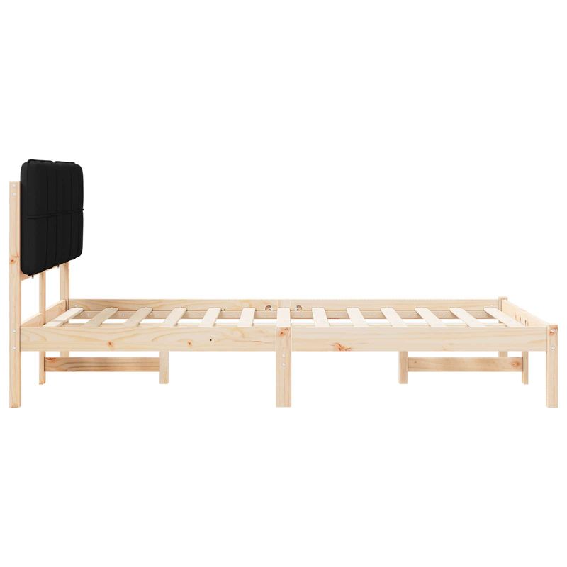 Casa si Gradina - Mobilier - Paturi si accesorii - Paturi - Cadru de pat cu tablie tapitata cu headboard Negru 120 x 190 cm - Infinity.ro