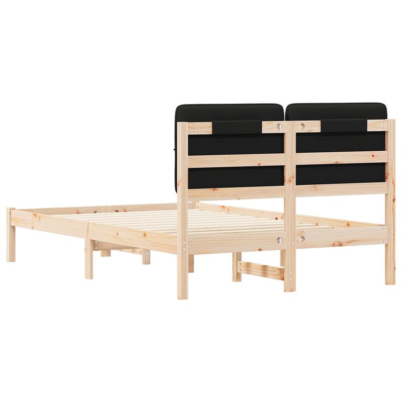 Casa si Gradina - Mobilier - Paturi si accesorii - Paturi - Cadru de pat cu tablie tapitata cu headboard Negru 120 x 190 cm - Infinity.ro