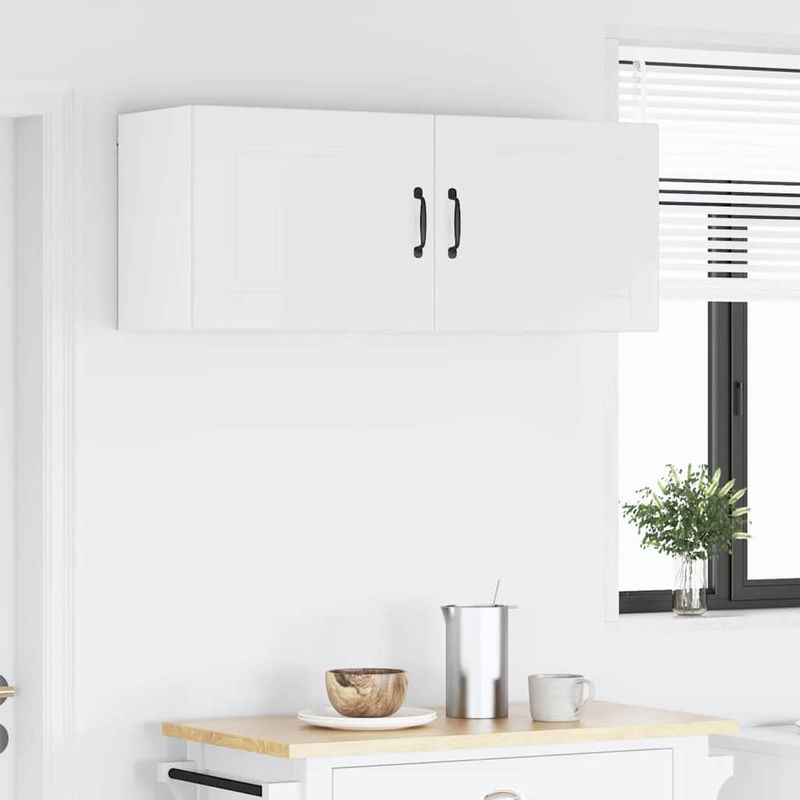 Casa si Gradina - Mobilier - Comode si corpuri - Corpuri bucatarie - Dulap suspendat de bucatarie cu raft Alb lucios 50 x 31 x 40 cm - Infinity.ro