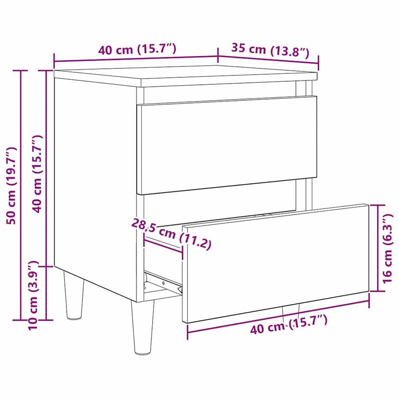 Casa si Gradina - Mobilier - Comode si corpuri - Noptiere - Dulap de pat Stejar Negru 40 x 35 x 50 cm Lemn compozit - Infinity.ro