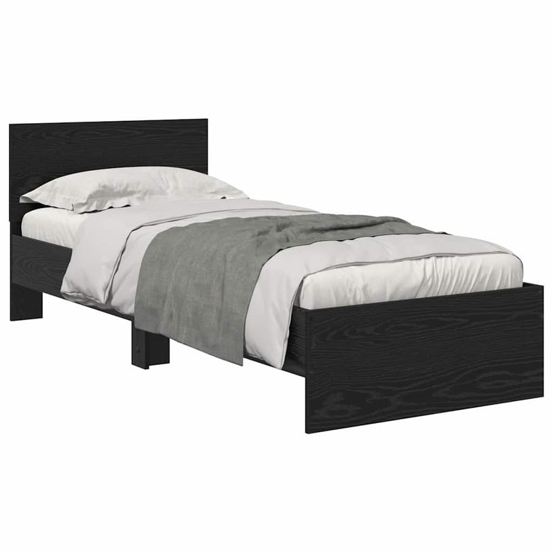 Casa si Gradina - Mobilier - Paturi si accesorii - Paturi - Cadru de pat Stejar Negru 75 x 190 cm Lemn compozit - Infinity.ro