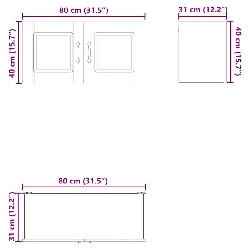 Casa si Gradina - Mobilier - Comode si corpuri - Corpuri bucatarie - Dulap suspendat de bucatarie cu raft Gri Sonoma 80 x 31 x 40 cm - Infinity.ro