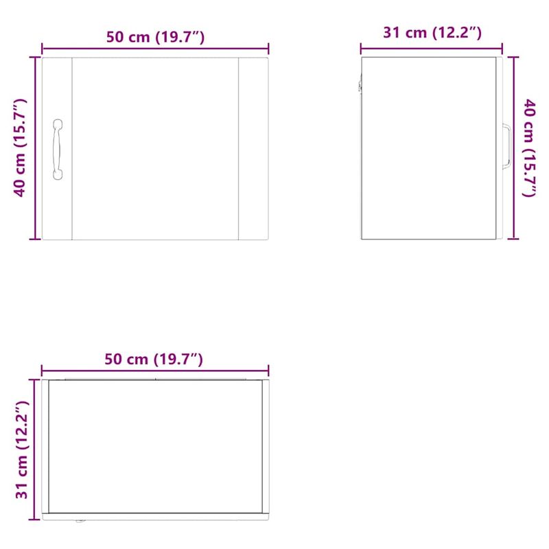 Casa si Gradina - Mobilier - Comode si corpuri - Corpuri bucatarie - Dulap suspendat de bucatarie cu raft Alb lucios 50 x 31 x 40 cm - Infinity.ro