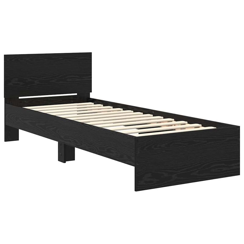 Casa si Gradina - Mobilier - Paturi si accesorii - Paturi - Cadru de pat Stejar Negru 75 x 190 cm Lemn compozit - Infinity.ro