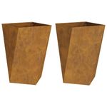 Casa si Gradina - Gradinarit si plante - Plante si ghivece - Ghivece si suporturi - Jardiniera 2 pcs Ruginit 50 x 50 x 75 cm - Infinity.ro