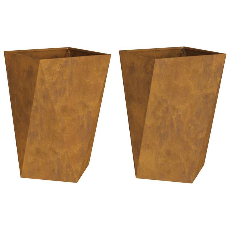 Casa si Gradina - Gradinarit si plante - Plante si ghivece - Ghivece si suporturi - Jardiniera 2 pcs Ruginit 50 x 50 x 75 cm - Infinity.ro