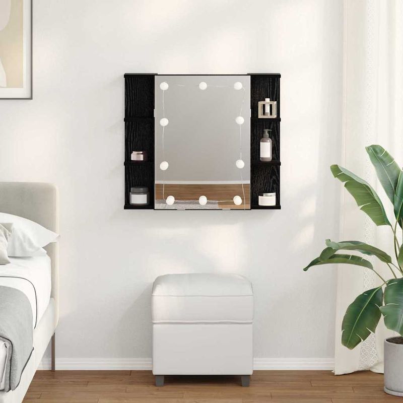 Casa si Gradina - Mobilier - Mobilier baie - Corpuri baie - Dulap cu oglinda Stejar Negru 70 x 16,5 x 60 cm Lemn compozit - Infinity.ro