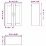 Casa si Gradina - Mobilier - Comode si corpuri - Corpuri bucatarie - Dulap suspendat de bucatarie cu raft Alb lucios 60 x 31 x 80 cm - Infinity.ro