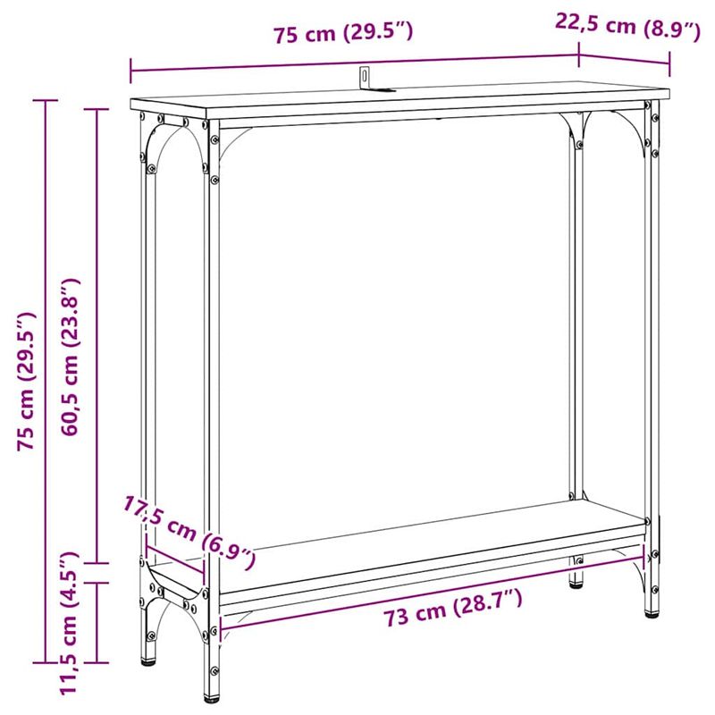 Casa si Gradina - Mobilier - Comode si corpuri - Console - Masa de consola Lemn Vechi 75 x 22,5 x 75 cm Lemn compozit - Infinity.ro