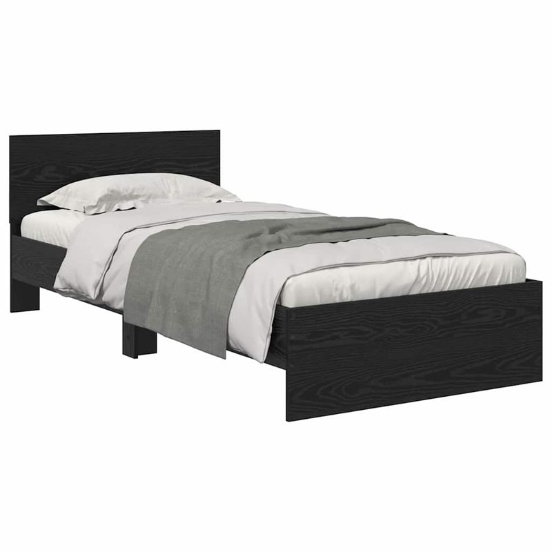 Casa si Gradina - Mobilier - Paturi si accesorii - Paturi - Cadru de pat Stejar Negru 100 x 200 cm Lemn compozit - Infinity.ro