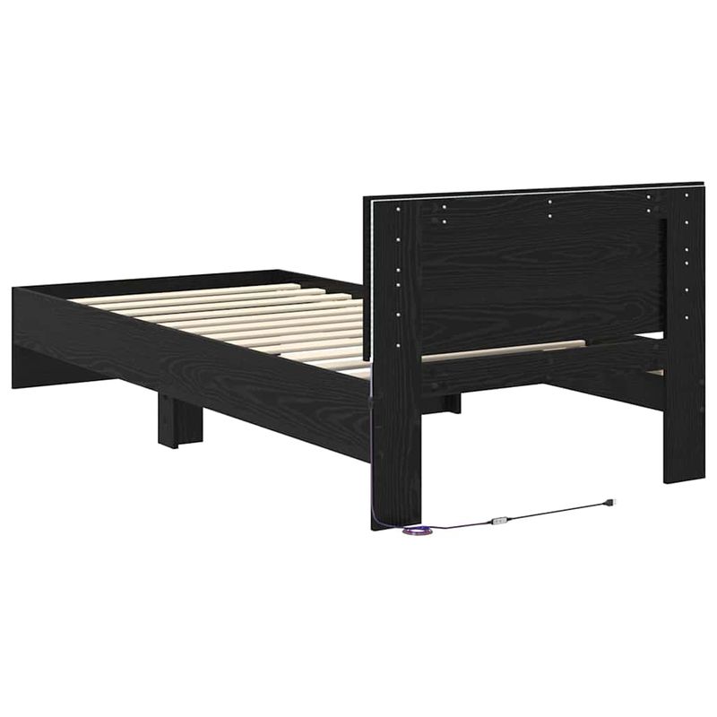 Casa si Gradina - Mobilier - Paturi si accesorii - Paturi - Cadru de pat Stejar Negru 100 x 200 cm Lemn compozit - Infinity.ro