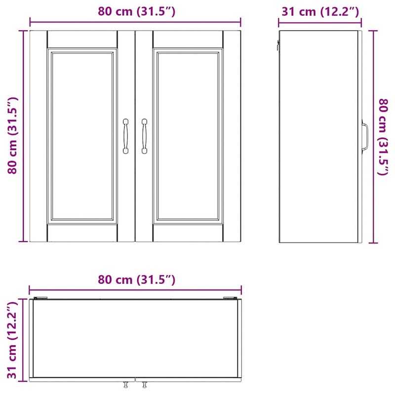 Casa si Gradina - Mobilier - Comode si corpuri - Corpuri bucatarie - Dulap suspendat de bucatarie Alb 80 x 31 x 80 cm Lemn compozit - Infinity.ro