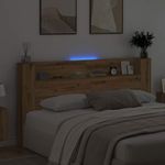 Casa si Gradina - Mobilier - Paturi si accesorii - Accesorii paturi - Tablie de pat cu LED, albastru, 180x5x118/128 cm, textil - Infinity.ro