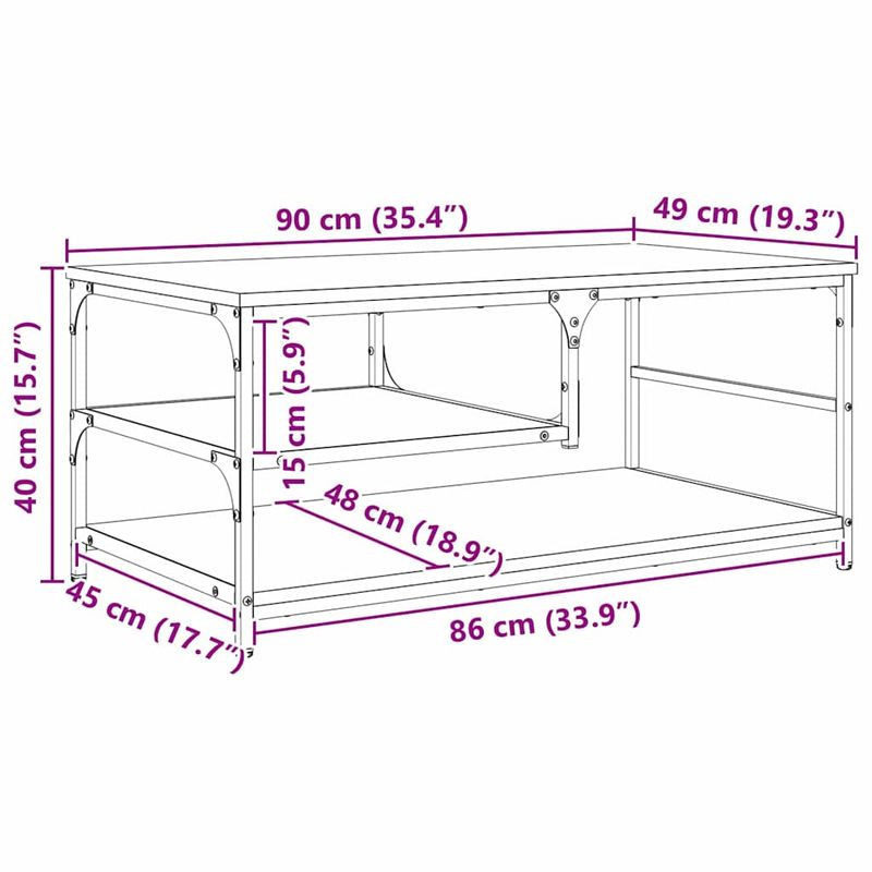 Casa si Gradina - Mobilier - Mese si birouri - Masute de cafea - Masa de cafea Lemn Vechi 90 x 49 x 40 cm Lemn compozit - Infinity.ro