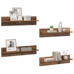 Casa si Gradina - Mobilier - Biblioteci si rafturi - Rafturi - Semele de perete cu raft 4 pcs Lemn Vechi 80 x 11,5 x 18 cm - Infinity.ro