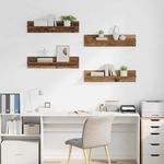 Casa si Gradina - Mobilier - Biblioteci si rafturi - Rafturi - Semele de perete cu raft 4 pcs Lemn Vechi 80 x 11,5 x 18 cm - Infinity.ro