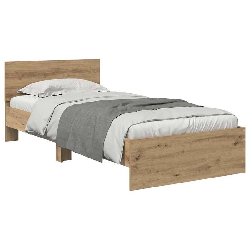 Casa si Gradina - Mobilier - Paturi si accesorii - Paturi - Cadru de pat Stejar Artizanal 90 x 200 cm Lemn compozit - Infinity.ro