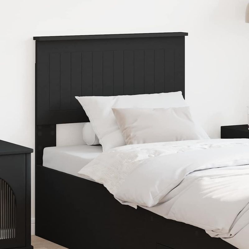 Casa si Gradina - Mobilier - Paturi si accesorii - Accesorii paturi - Tablie de pat cu dulapuri, negru, lemn prelucrat - Infinity.ro