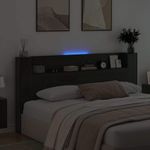 Casa si Gradina - Mobilier - Paturi si accesorii - Accesorii paturi - Tablie de pat cu LED, albastru, 90x5x118/128 cm, textil - Infinity.ro