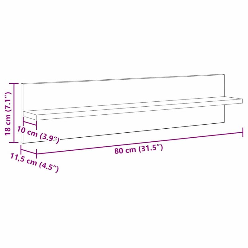 Casa si Gradina - Mobilier - Biblioteci si rafturi - Rafturi - Semele de perete cu raft 4 pcs Lemn Vechi 80 x 11,5 x 18 cm - Infinity.ro