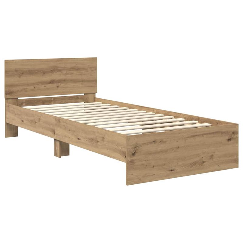 Casa si Gradina - Mobilier - Paturi si accesorii - Paturi - Cadru de pat Stejar Artizanal 90 x 200 cm Lemn compozit - Infinity.ro