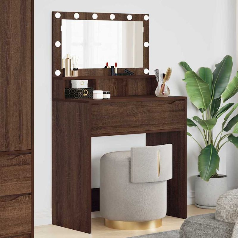 Casa si Gradina - Mobilier - Comode si corpuri - Masute de toaleta - Mese de toaleta pentru dormitor cu sertar Stejar inchis - Infinity.ro
