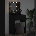 Casa si Gradina - Mobilier - Comode si corpuri - Masute de toaleta - Mese de toaleta pentru dormitor Negru 80 x 39,6 x 135 cm - Infinity.ro