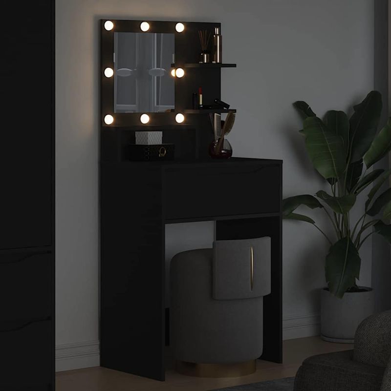 Casa si Gradina - Mobilier - Comode si corpuri - Masute de toaleta - Mese de toaleta pentru dormitor Negru 80 x 39,6 x 135 cm - Infinity.ro