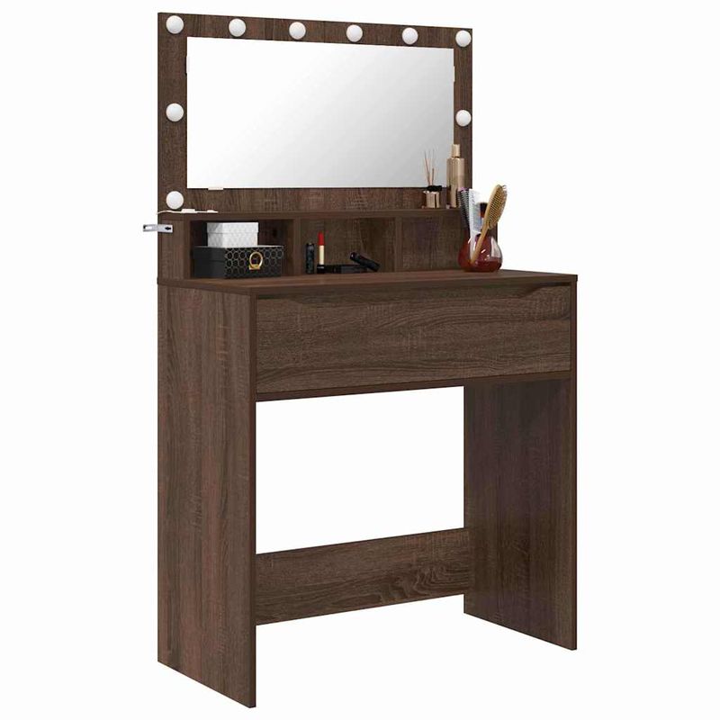 Casa si Gradina - Mobilier - Comode si corpuri - Masute de toaleta - Mese de toaleta pentru dormitor cu sertar Stejar inchis - Infinity.ro