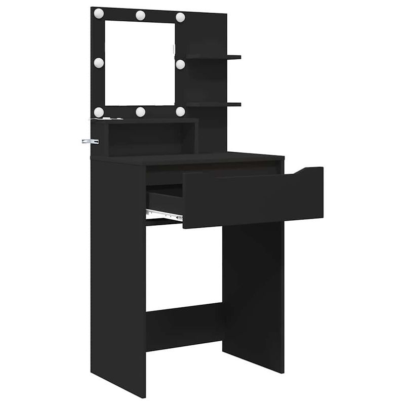 Casa si Gradina - Mobilier - Comode si corpuri - Masute de toaleta - Mese de toaleta pentru dormitor Negru 80 x 39,6 x 135 cm - Infinity.ro