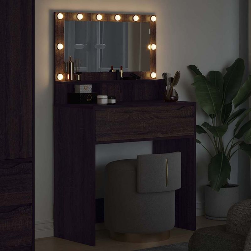 Casa si Gradina - Mobilier - Comode si corpuri - Masute de toaleta - Mese de toaleta pentru dormitor cu sertar Stejar inchis - Infinity.ro