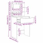 Casa si Gradina - Mobilier - Comode si corpuri - Masute de toaleta - Mese de toaleta pentru dormitor Negru 80 x 39,6 x 135 cm - Infinity.ro