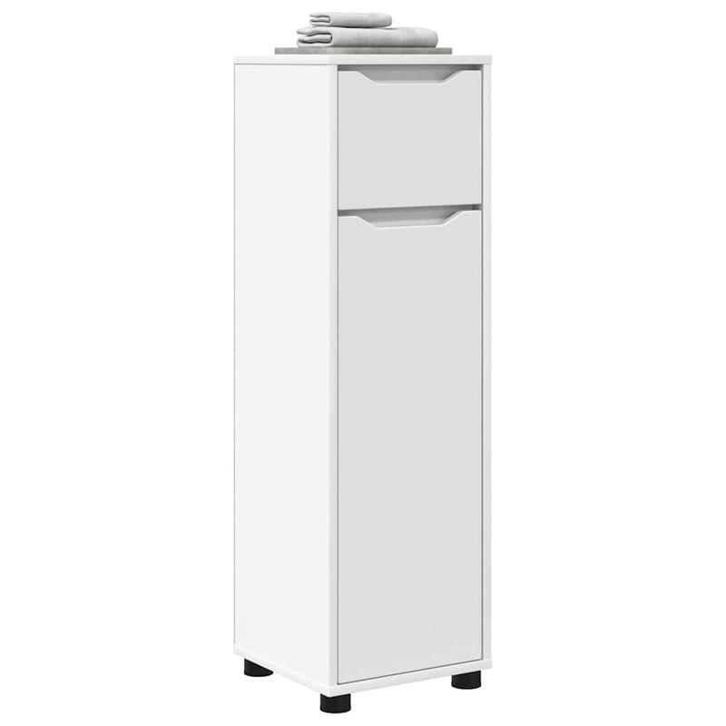 Casa si Gradina - Mobilier - Mobilier baie - Corpuri baie - Dulap de Baie cu sertar Alb 30,5 x 30 x 101 cm Lemn compozit - Infinity.ro