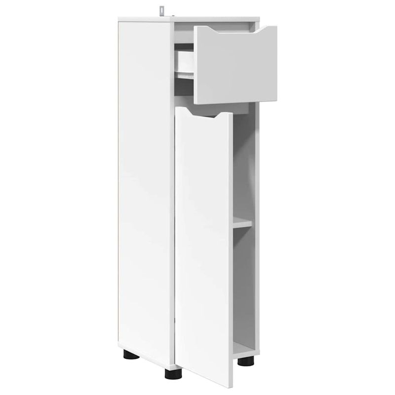 Casa si Gradina - Mobilier - Mobilier baie - Corpuri baie - Dulap de Baie cu sertar Alb 30,5 x 30 x 101 cm Lemn compozit - Infinity.ro