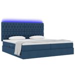 Casa si Gradina - Mobilier - Paturi si accesorii - Paturi - Pat cu lumini cu banda LED albastru 200 x 200 cm tesatura - Infinity.ro