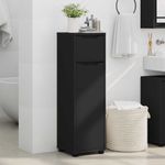 Casa si Gradina - Mobilier - Mobilier baie - Corpuri baie - Dulap de Baie cu sertar Negru 30,5 x 30 x 101 cm Lemn compozit - Infinity.ro