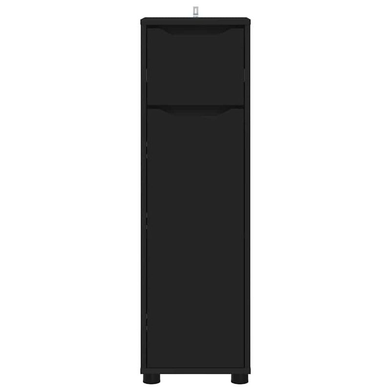 Casa si Gradina - Mobilier - Mobilier baie - Corpuri baie - Dulap de Baie cu sertar Negru 30,5 x 30 x 101 cm Lemn compozit - Infinity.ro