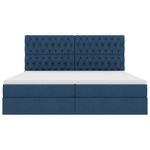 Casa si Gradina - Mobilier - Paturi si accesorii - Paturi - Pat cu lumini cu banda LED albastru 200 x 200 cm tesatura - Infinity.ro